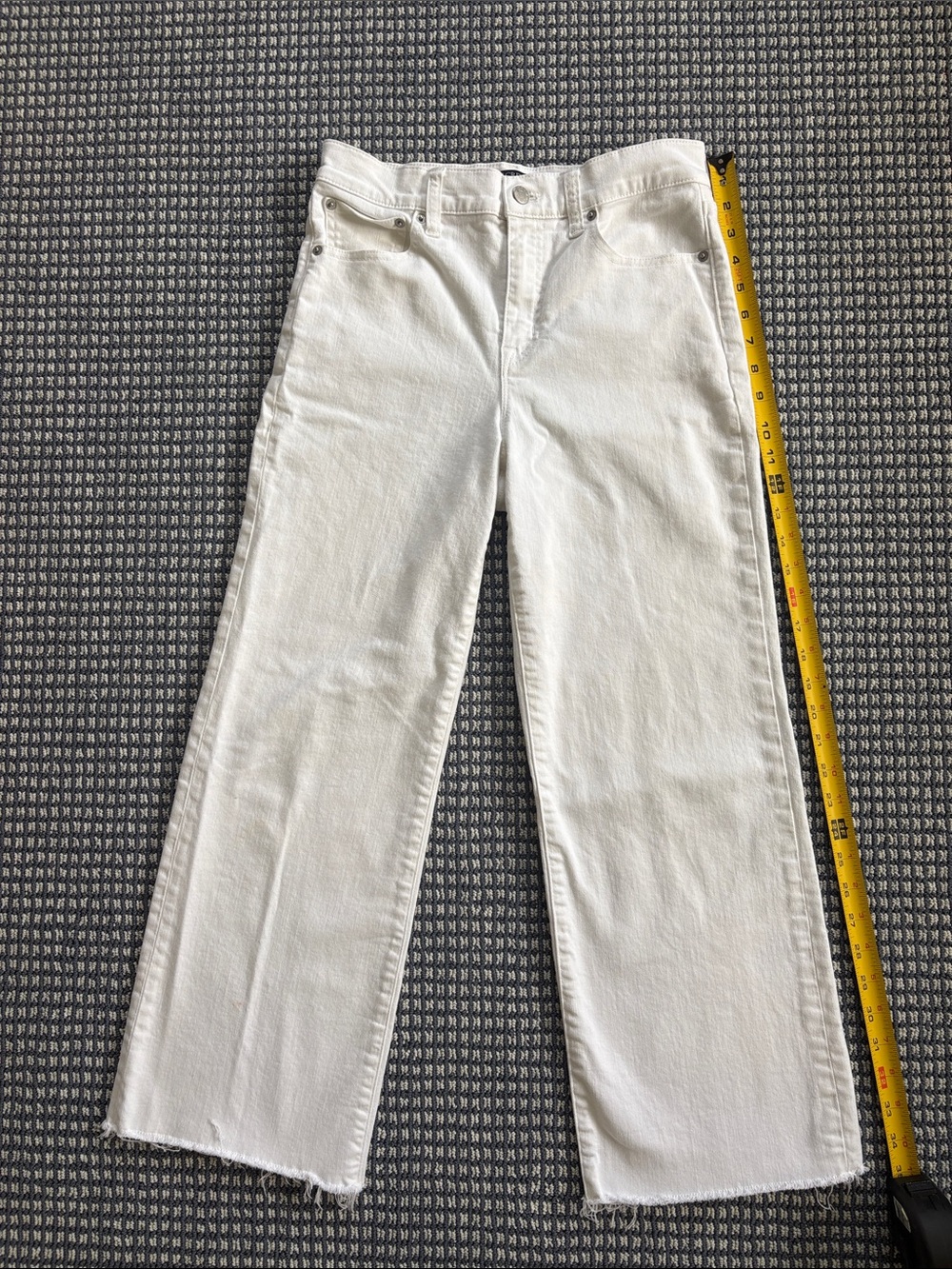J. Crew White Wide-Leg Cropped Jeans